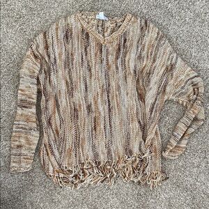 Earth Tones Fringe Sweater
